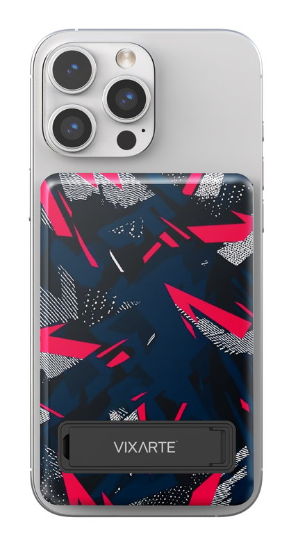 Wireless Charge Powerbank - Prussian-Crimson Acute Shapes 1