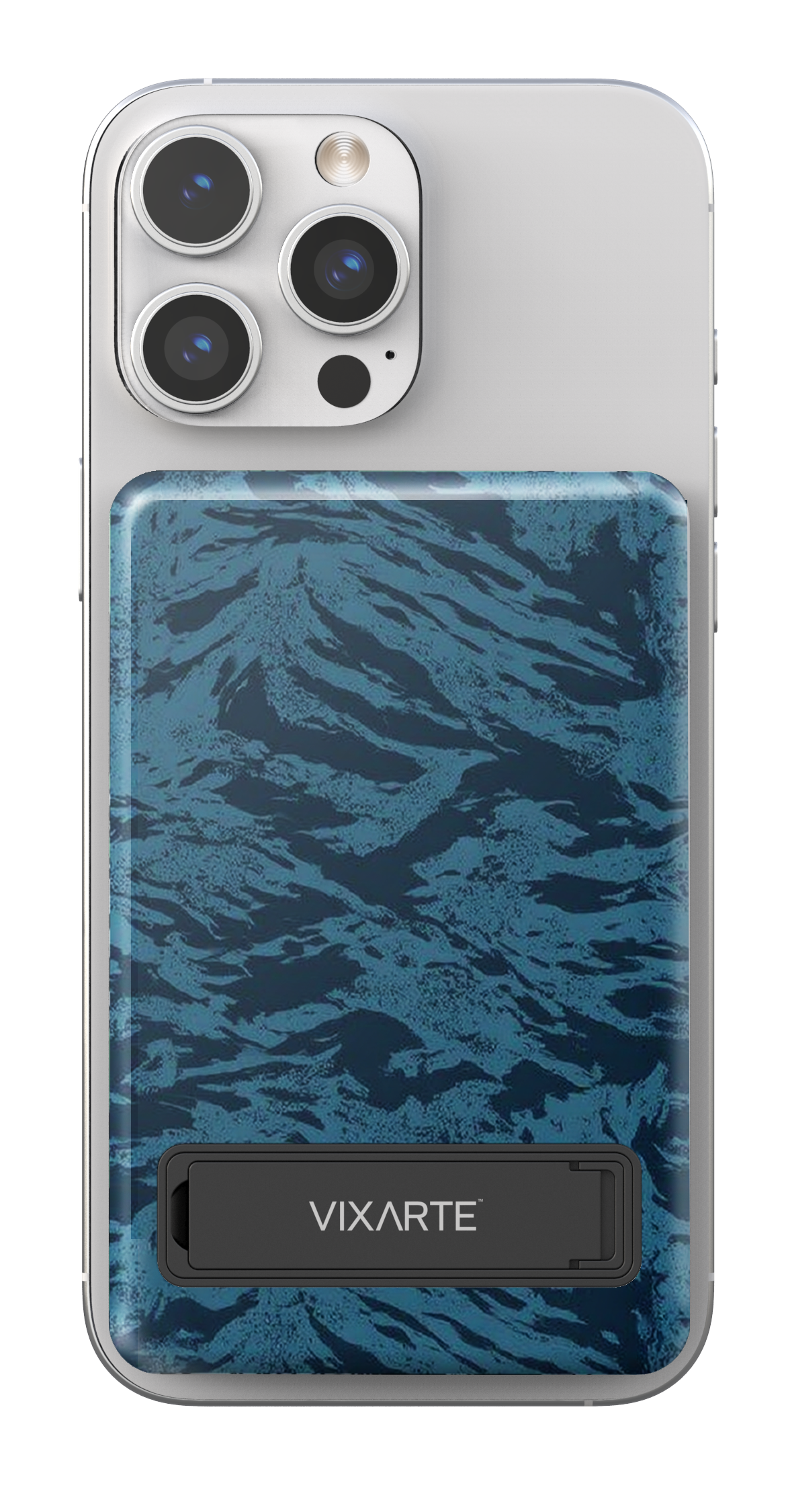 Wireless Charge Powerbank - Dusky -Blue Woven Texture 1
