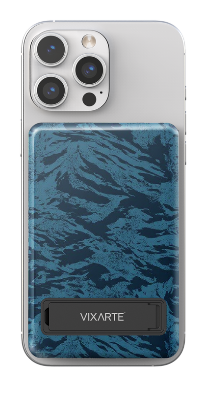 Wireless Charge Powerbank - Dusky -Blue Woven Texture 1