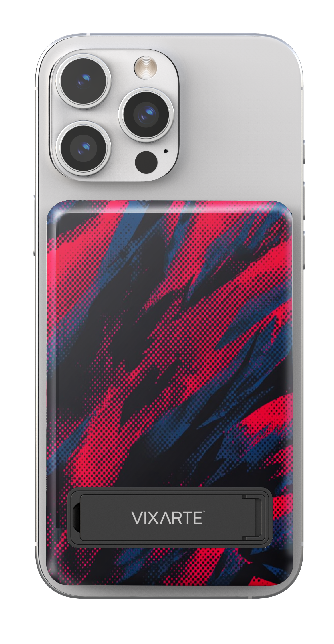Wireless Charge Powerbank - Crimson -Blue Dot Waves 1
