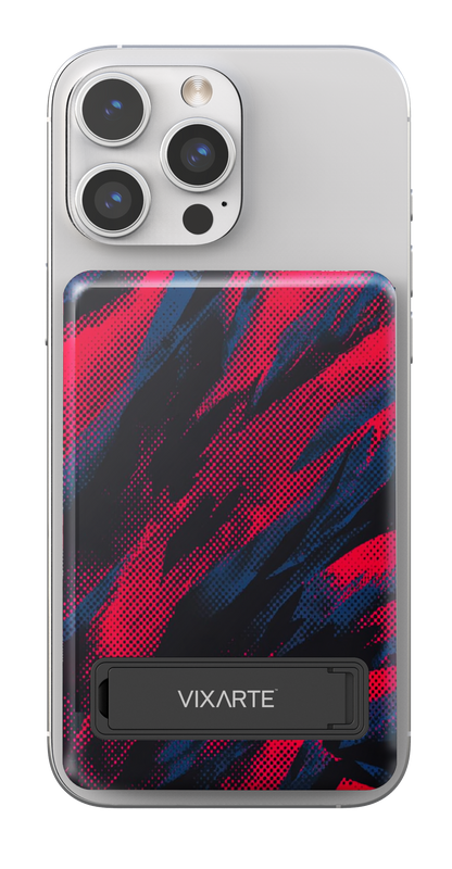 Wireless Charge Powerbank - Crimson -Blue Dot Waves 1