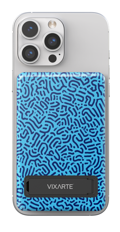 Wireless Charge Powerbank - Blue -Patterned Mystery Paths 1