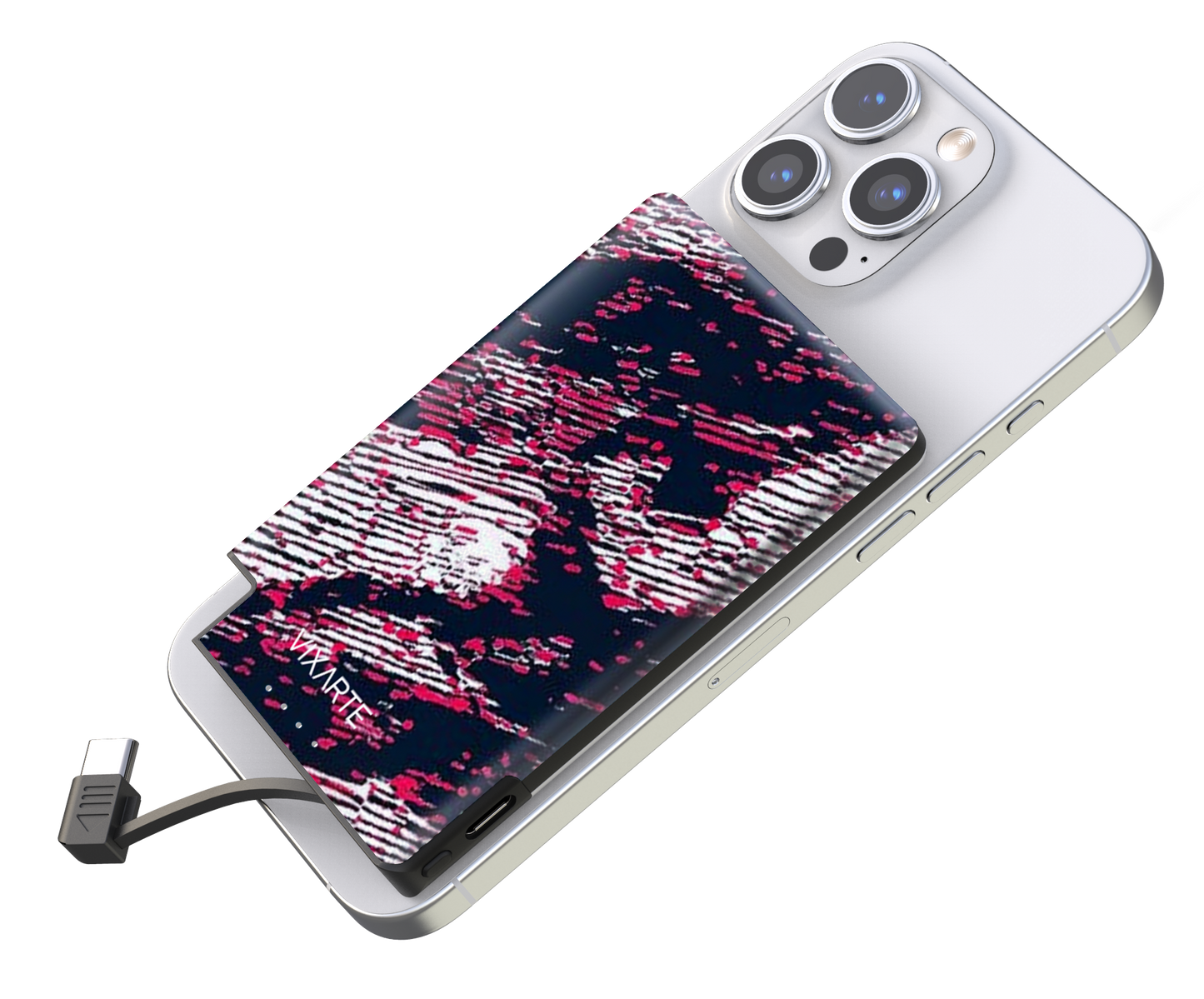 Nano Charge Powerbank - Red Abstract striped patte 1