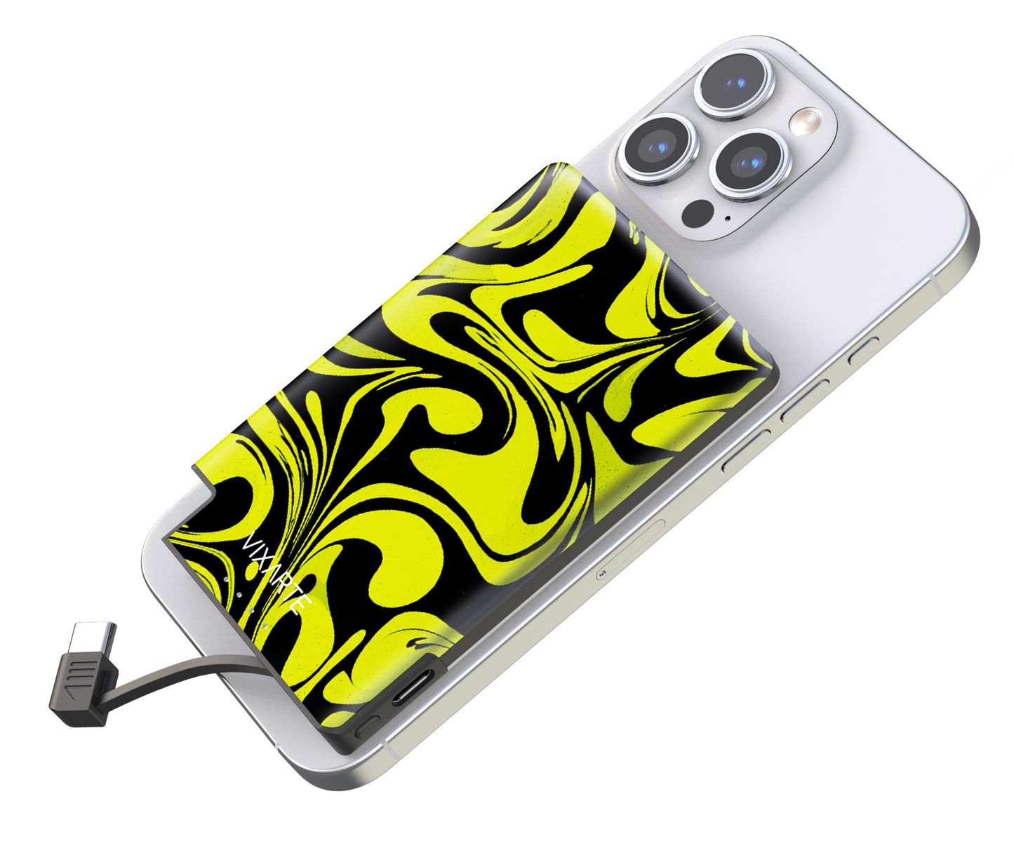 Nano Charge Powerbank - Black and Yellow Water Ripples 1