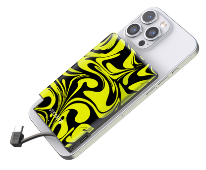 Nano Charge Powerbank - Black and Yellow Water Ripples 1