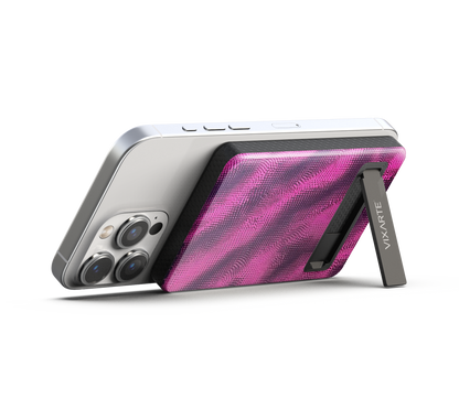 Wireless Charge Powerbank - Purple -Pink Surging Gridwork 1