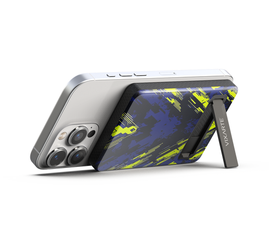 Wireless Charge Powerbank - Cyberpunk colorful geometric 1