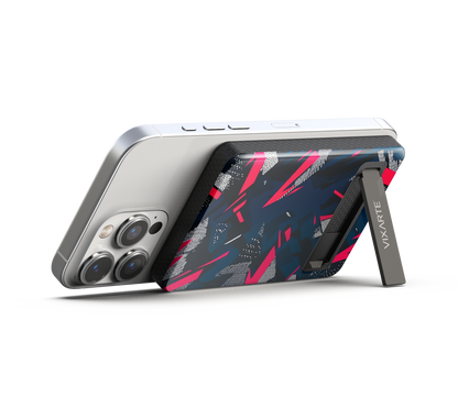 Wireless Charge Powerbank - Prussian-Crimson Acute Shapes 1