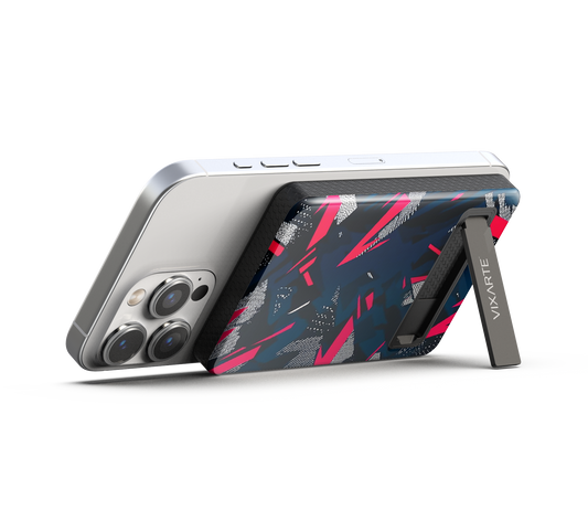Wireless Charge Powerbank - Prussian-Crimson Acute Shapes 1