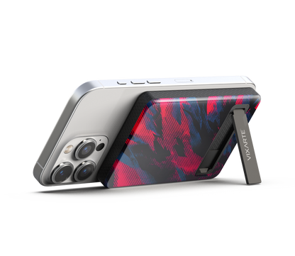 Wireless Charge Powerbank - Crimson -Blue Dot Waves 1