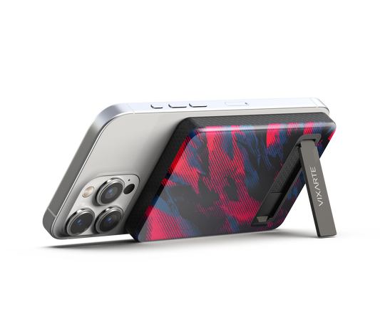 Wireless Charge Powerbank - Crimson -Blue Dot Waves 1