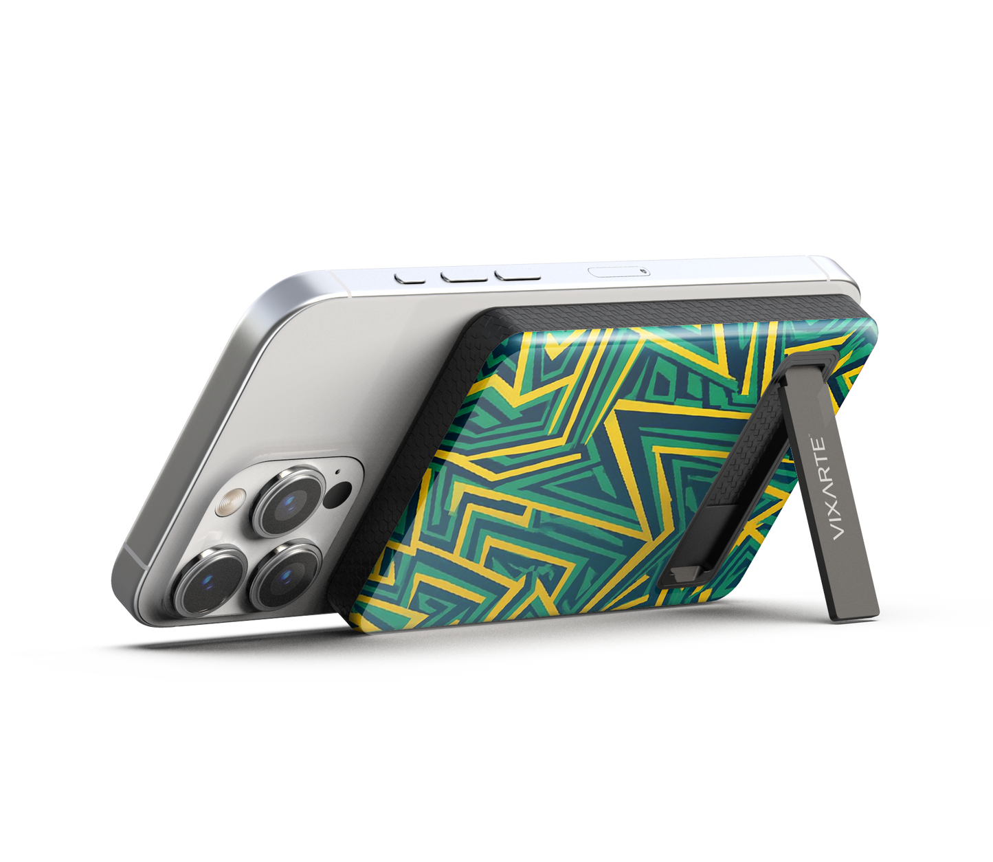 Wireless Charge Powerbank - Green Realm with Golden Threads Entwined 1
