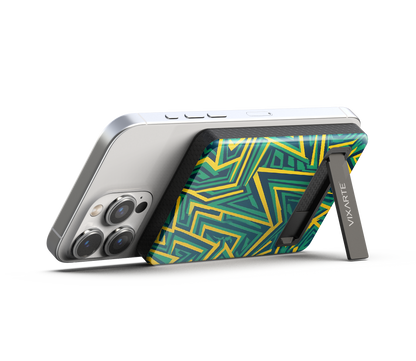 Wireless Charge Powerbank - Green Realm with Golden Threads Entwined 1