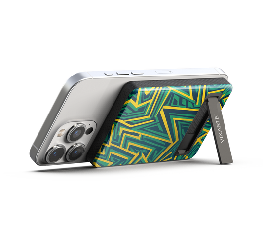 Wireless Charge Powerbank - Green Realm with Golden Threads Entwined 1