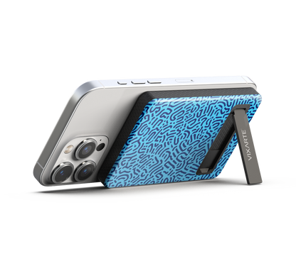 Wireless Charge Powerbank - Blue -Patterned Mystery Paths 1