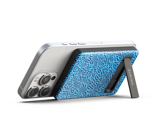 Wireless Charge Powerbank - Blue -Patterned Mystery Paths 1